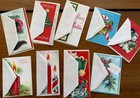 Lot Of 9 Vintage Mcm Holiday christmas Cards 1940s 1950s Unused W envelopes