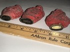 3 Chinese Carved Red Cinnabar Brass Snuff Bottles Brass Plate