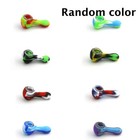 Mini Silicone Pipe Portable 3 15 Inch Pipe 9-hole Glass Bowl 1 2pcs Random Color
