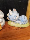 Kitschy Vintage 4 Cat  Kitty  Kitten Figurines  Sleeping  Typing  Praying Girl 