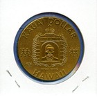 1976 Aloha Kauai Dollar  1 Chamber Of Commerce Trade Token Souvenir W  Card