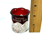 Antique Buckeye Lake Ohio Ruby Red Flash Souvenir Glass Cut Glass Cup