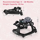 Babyjoy 4-in-1 Baby Walker Foldable Activity Push Walker Adjustable Height Blue