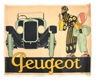 Large Peugeot Banner 48x38 Rene Vincent Art Deco African Women Vintage Car Ad