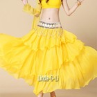 Chiffon Dancing Costume Belly Dance Spiral Long Skirt 3 Layers  9 Colors 1 2