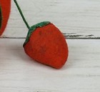 Vintage Pin Cushion With Pins Tomato And Strawberry Red 2 5 x2  Made In Taiwan