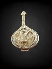 Vintage Fado Guitar Brooch Sterling Silver Filigree Portuguese Figural Pin