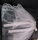 Veil With Satin Lace pearl First Communion Girls White