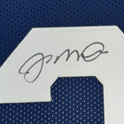 Framed Autographed signed Joe Montana 33x42 Notre Dame Blue Jersey Jsa Coa Auto