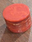 Vintage Lot Of 10 Art Deco Catalin Bakelite Red Swirl Poker Chips Circa 1935