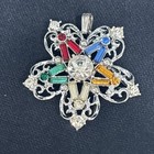 Vintage Order Of Eastern Star Rhinestone Pendant Charms Masonic Lot Of 3