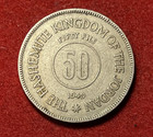 Jordan 50 Fils 1949 Ah1368 Copper-nickel Coin Km 6 T9770a