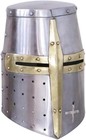 Medieval Templar Crusader Knight Helmet Silver Metal Greek Roman Spartan Armor