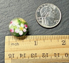 Antique Hand-painted Porcelain Button With Blooming Flowers P52