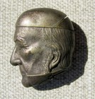 Unique Antique Figural Match Safe Patent Dates 1886   1887 By Samuel Barnett 