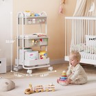 Baby Diaper Caddy Organizer Cart - 3 Tier Rolling Cart  Off White