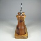 Salt Pepper Shakers Vintage Wood Wooden Brown Caring Tray 6 5 Inches