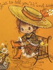 Vintage Hallmark Thanksgiving Card Little Girl On Bench Unused Nos W  Envelope