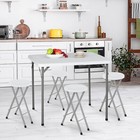 34 square Folding Card Table Plastic Fold-in-half Picnic Table W carrying Handle