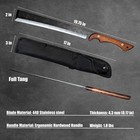 19 25  Machete Knife Japanese Nata Tool Style - 440 Stainless Steel Full Tang   