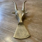 Vintage Solid Brass Long-horn Steer Boot Jack Puller   Doorstop Western Patina