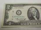 Au Vintage 1976  2 Dollar Bill Bicentennial E27791916a Richmond Fancy Serial  