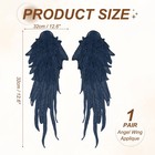 1 Pair Angel Wing Applique  Lace Applique Embroidery Wing Trim  Navy Blue