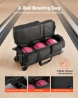 Vevor 3 Ball Bowling Bag With Wheels Double Roller Bowling Bag Shoe Compartment