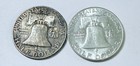 Franklin Silver Half Dollars Lot Of 2 - 90  Silver Coin Free Shipping  9198