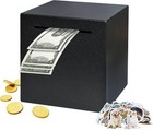 Stainless Steel Piggy Bank For Adults  Indestructible Savings Box For Cash 