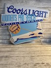 Vintage Coors Light Beer Women   s Pro Beach Volleyball Embossed Metal Sign Rare