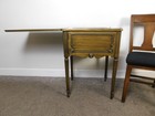 Sewing Machine Table Cabinet Antique Mahogany Painted Distressed Green Shabby