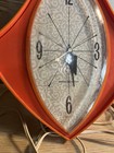 Vintage Wall Clock 1960s Mcm General Electric Model 2159   Atomic Orange Plastic