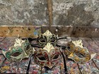 Venetian Glitter Eye Mask Poker - Artisan Carnival Mask Set