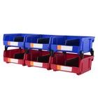 11 X 11 X 5 Inch Hanging Stackable Storage Bin  Blue   Red  6   pack  Heavy   duty
