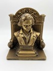 Bradley   Hubbard B h Cast Iron Bookends Beethoven Bust Pair Bronze