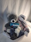 Newborn Baby Shower Gift Basket Set Hand-crochet Baby Blanket Afghan  