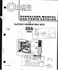 Onan Dda Electric Generating Sets Operators Manual Parts Catalog 145 Pages