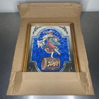 Vintage Blatz Beer Valerie Barmaid Mirror Wall Sign Wood Frame Glass Bar Decor