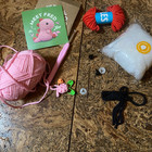 Woobles Fred The Dino Pink Beginners Learn To Crochet Kit Small 5 X 5 Complete