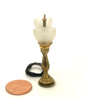 Dollhouse Miniature Brass And Glass Table Lamp Wired