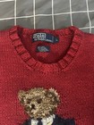 Vintage 2001 Polo Ralph Lauren Business Bear Hand Knit Sweater   Large   