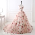 Floral Print Dress Evening Cocktail Party Ball Gown Women Long Formal Prom Lace