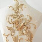 3d Beaded Flower Sequence Lace Applique Motif Sewing Bridal Wedding 3in1 20cmx72