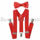 Elastic Adjustable Suspender And Bow Tie Matching Set For Boys Girls Child Kids