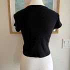 Reformation Bottoms Up Graphic Ribbed Baby Tee Black Womens Large Vintage Style