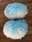 Vintage Authentic 2 Large Cheerleading  Pom Poms From Supply Co  White And Blue