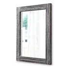  Rustic Mirror Large 26 x18  Wood Framed Wall Mirrors 26 l X 18 w Dark Gray