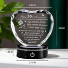 50th Golden Wedding Anniversary Keepsake  Romantic Crystal Heart Gifts For Pa   