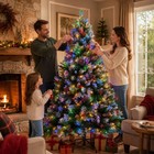 6ft Prelit Christmas Tree With Lights   premium Artificial Xmas Tree 250 Warm Whit